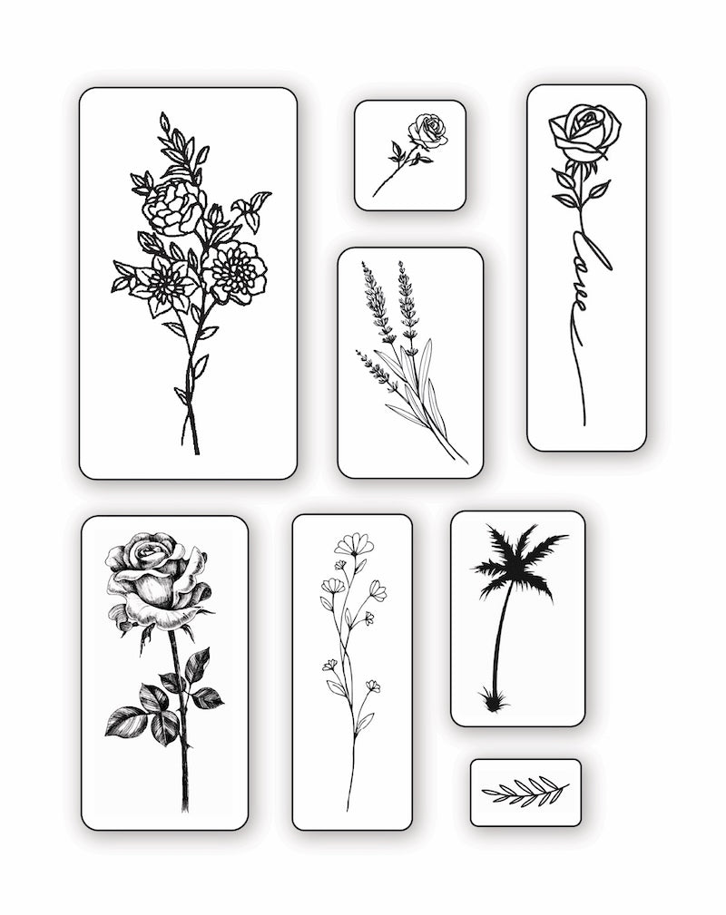 Floral First Semi-Permanent Tattoo Pack - 8 Designs