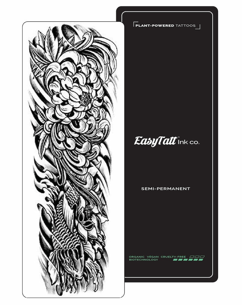 (Full Sleeve) Koi Chrysanthemum - Semi-Permanent Tattoo