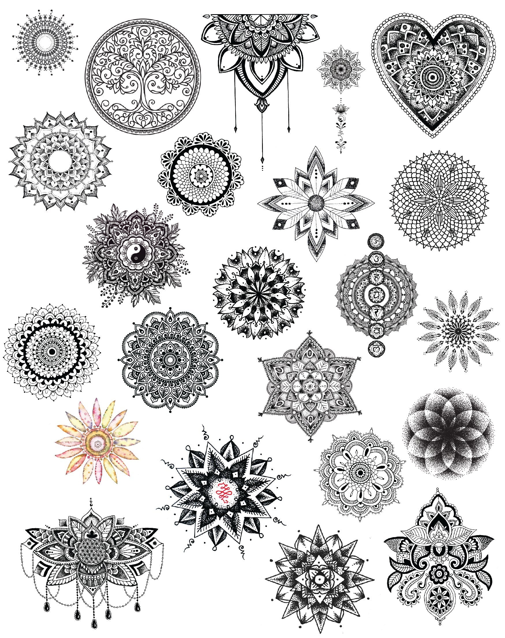 Simple Small Mandalas for Tattoos