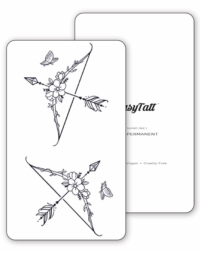 Floral Bow and Arrow - 2 Tattoos
