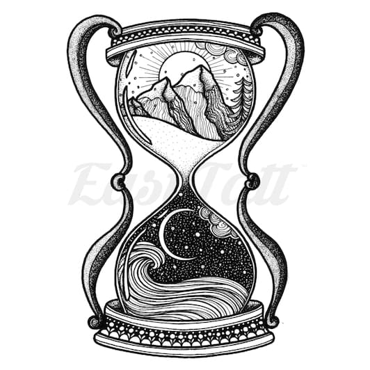 Hourglass - By Strat.Lacy.Art - Temporary Tattoo