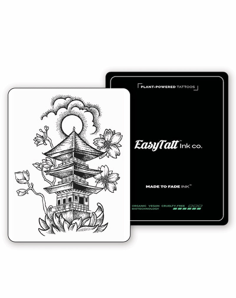 Japanese Temple - Semi-Permanent Tattoo