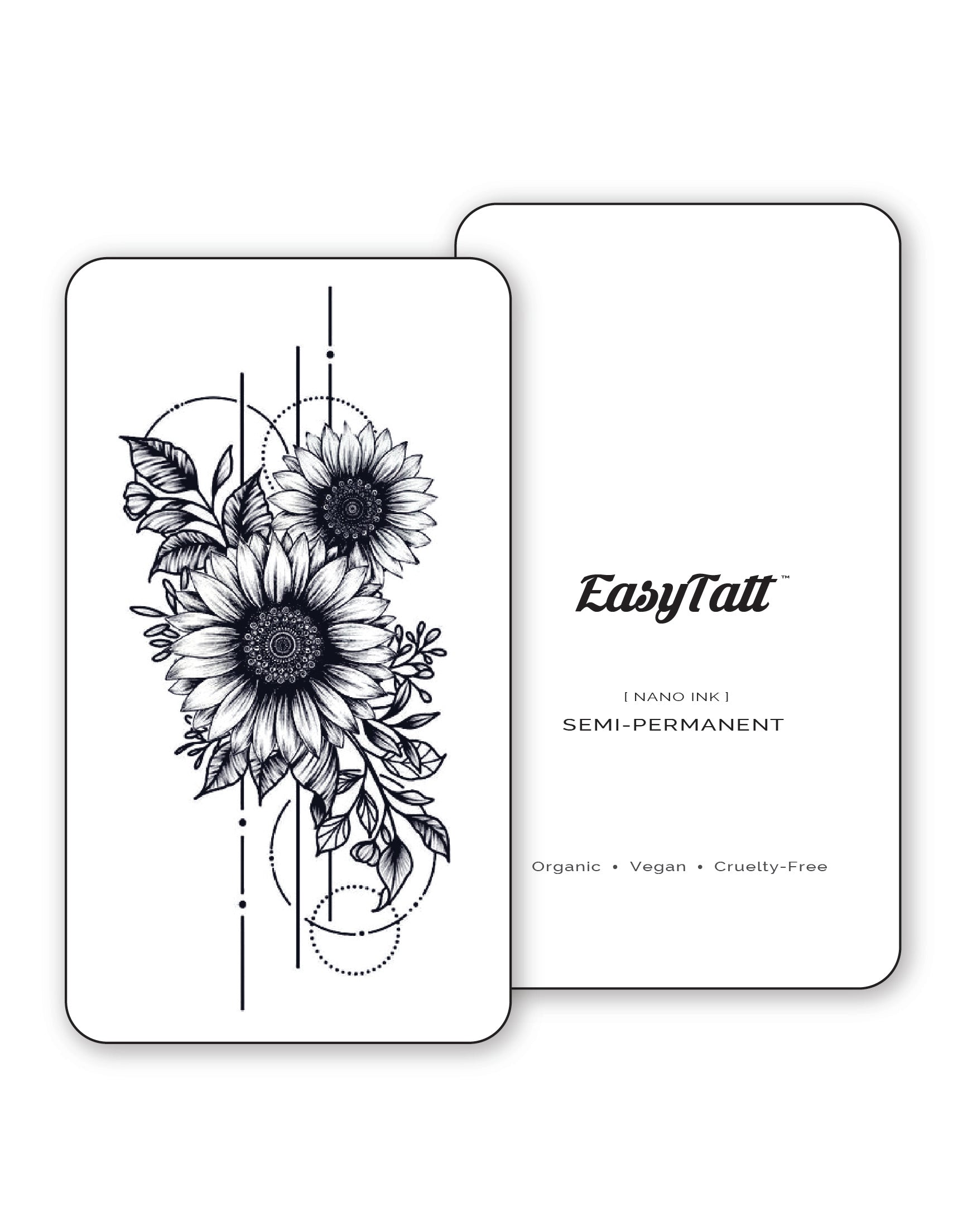 Abstract Sunflower Semi-Permanent Tattoo | EasyTatt