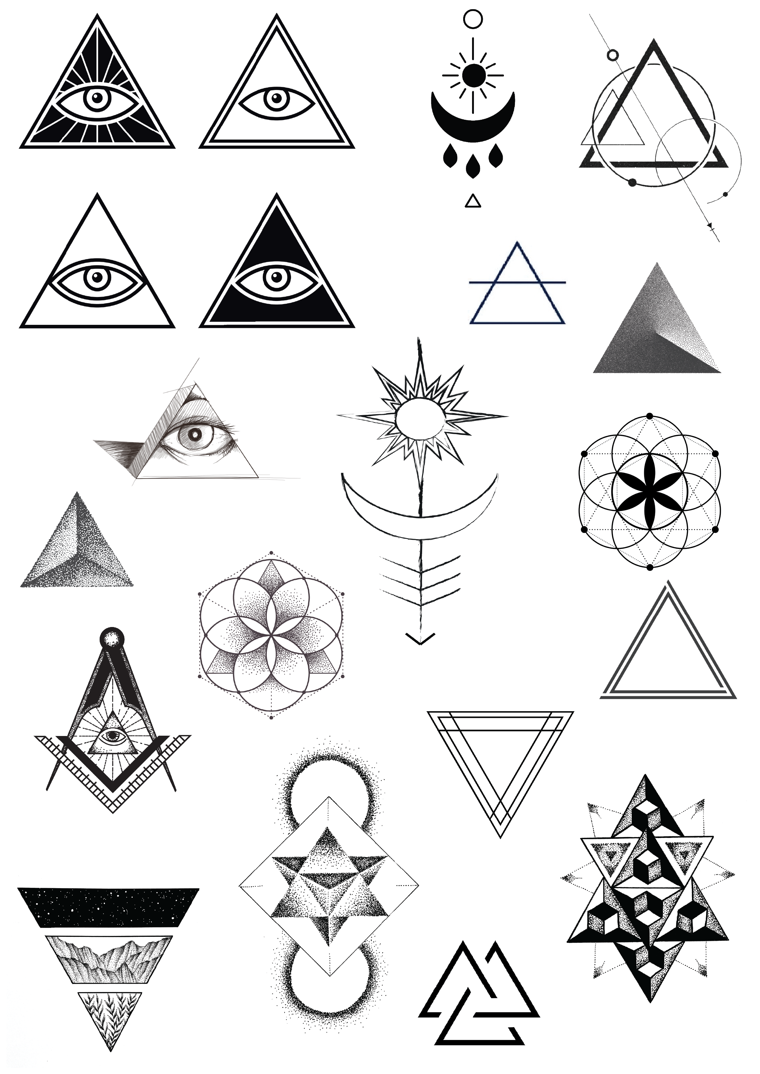 Abstract Triangles Temporary Tattoos | EasyTatt™