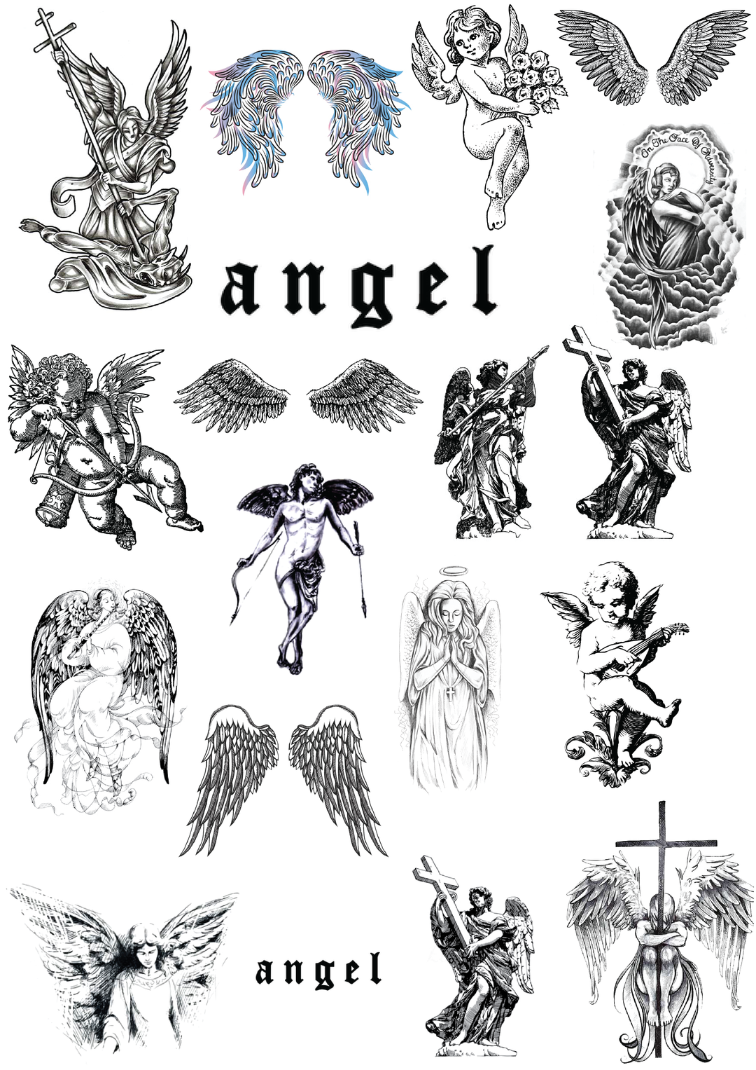 Black Winged Angels: Bold & Mystical Tattoos