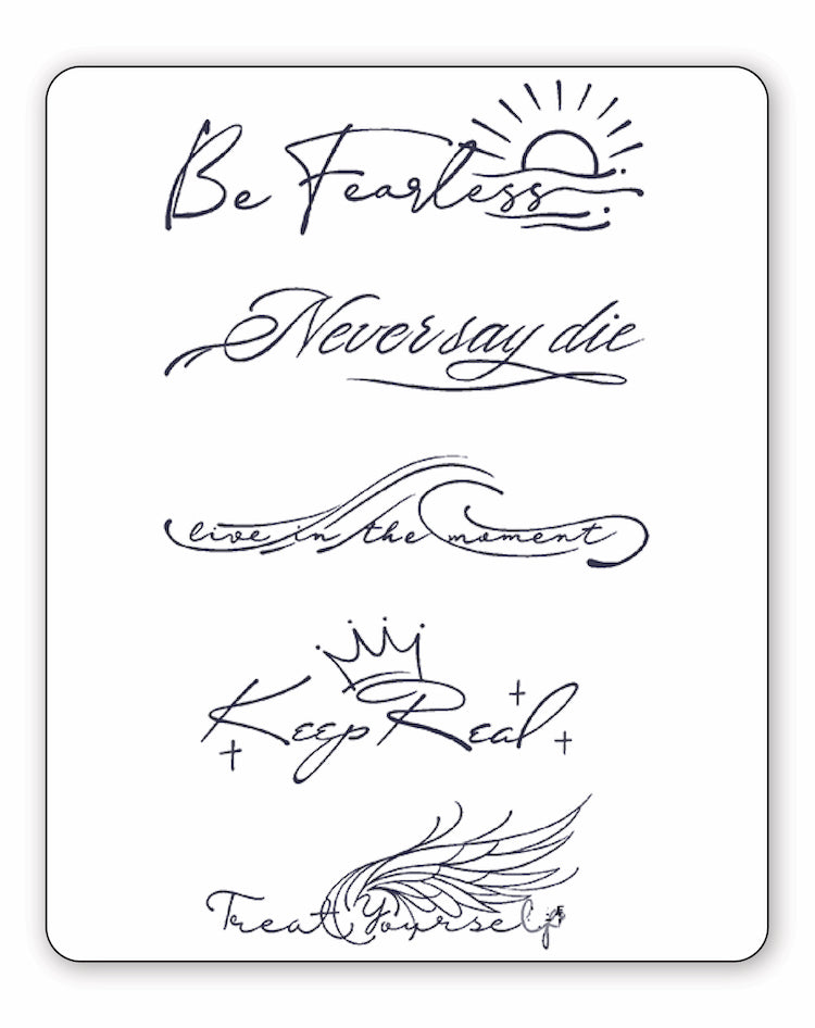 (5 Tattoos) Be Fearless - Semi-Permanent Tattoos