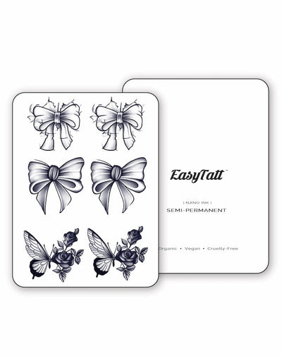 (6 Tattoos) Butterfly Ribbons - Semi-Permanent Tattoos