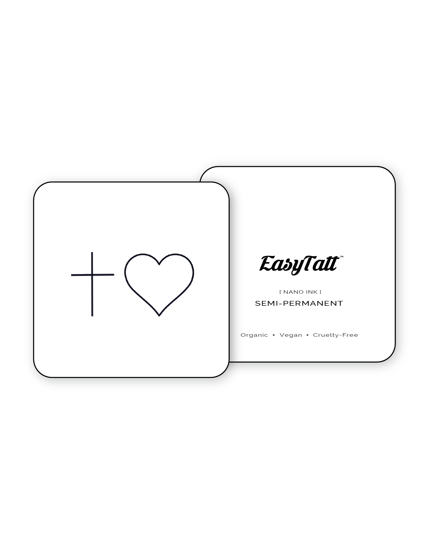 Cross and Heart - Semi-Permanent Tattoo