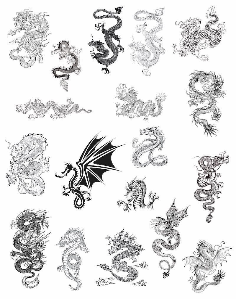 (17 tattoos) Dragons Pack