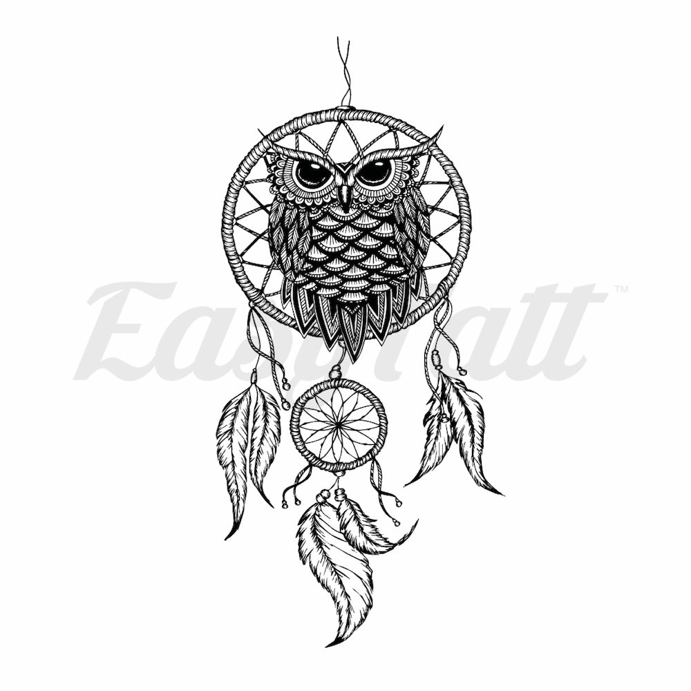 Dreamcatcher Owl - Temporary Tattoo