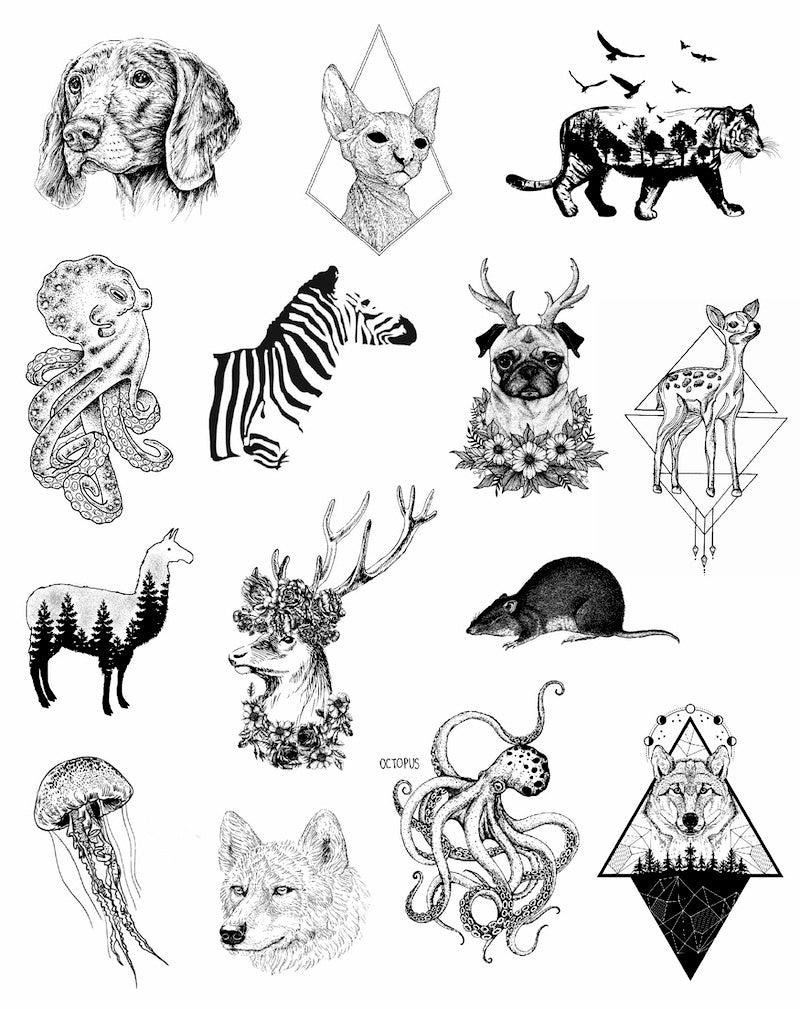 (14 Tattoos) Earth's Creatures