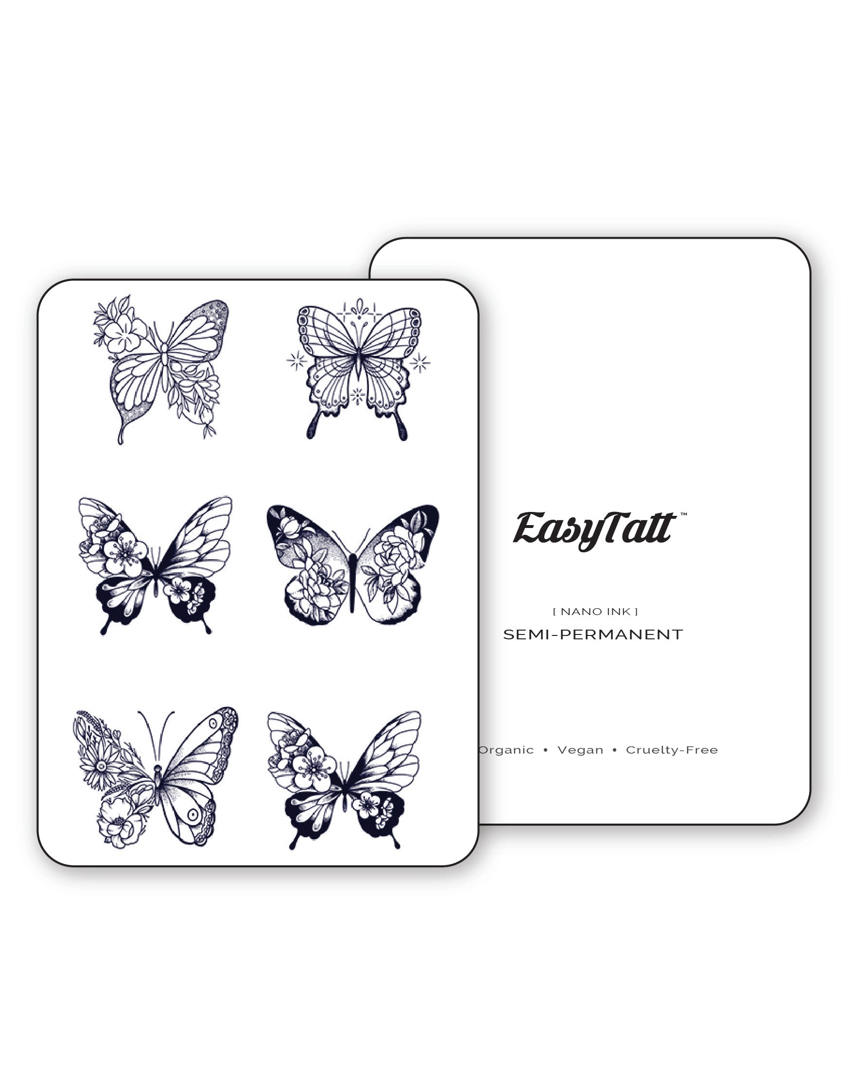 Floral Butterfies - 6 Tattoos