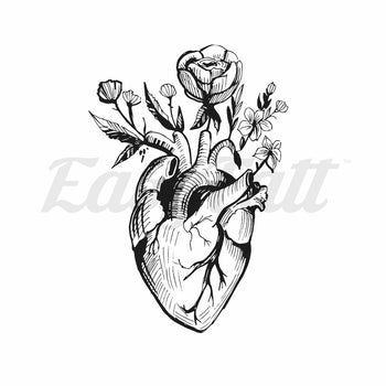 Floral Heart - Temporary Tattoo