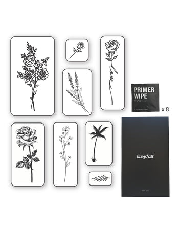 (8 Tattoos) Floral First - Semi-Permanent Tattoos