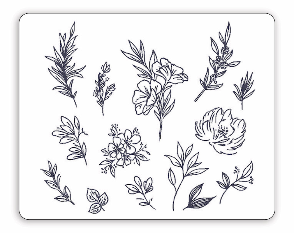 (14 Tattoos) Flowers and Leaves - Semi-Permanent Tattoos