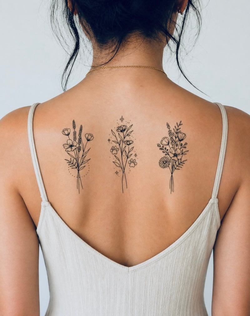 Fresh Floral Pack – 3 Tattoos