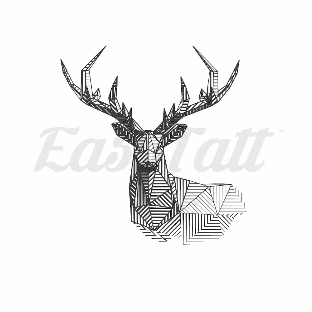 Geo Deer - Temporary Tattoo