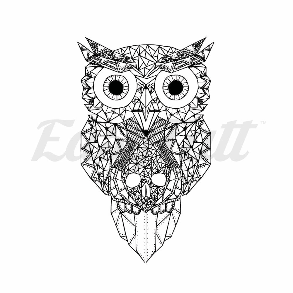 Geometric Owl - Temporary Tattoo