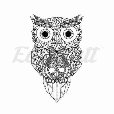 Geometric Owl - Temporary Tattoo