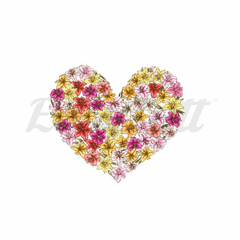 Heart of Lillies - Temporary Tattoo