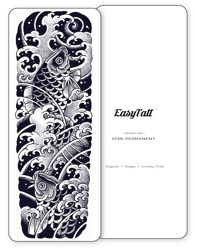 (Full Sleeve) Japanese Kois - Semi-Permanent Tattoo – EasyTatt Ink co.