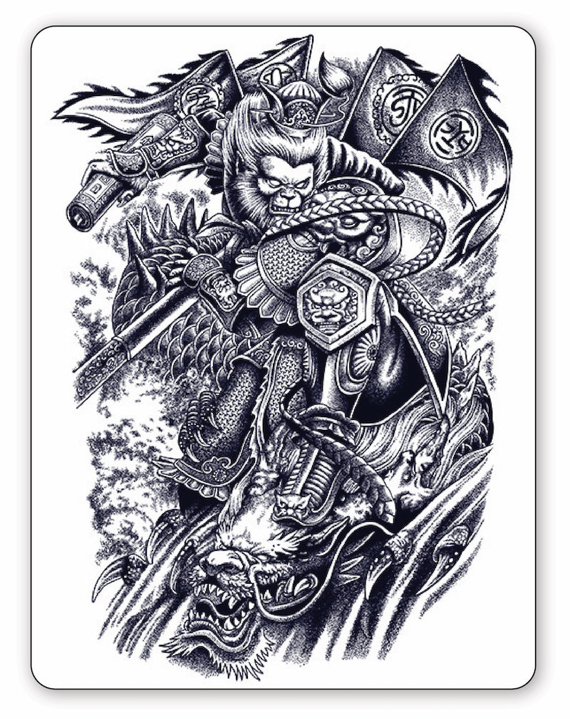 (Full Back) King - Semi-Permanent Tattoo