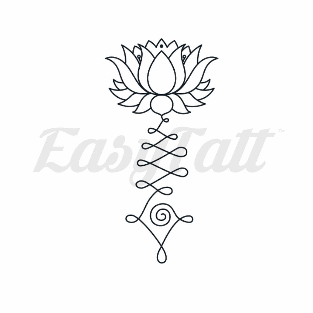 Lotus Unalome - Temporary Tattoo