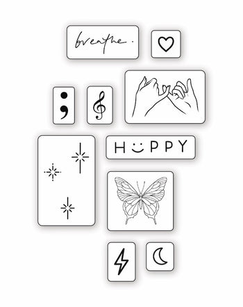 Minimal Magic Semi-Permanent Tattoo Pack - 10 Designs