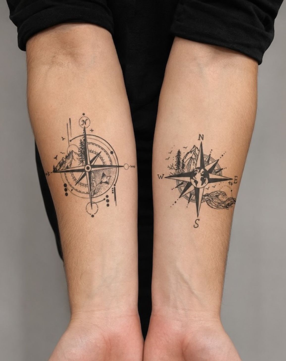Nature Compass - 2 Tattoos