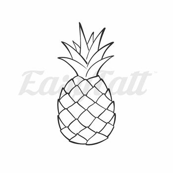 Pineapple Outline - Temporary Tattoo