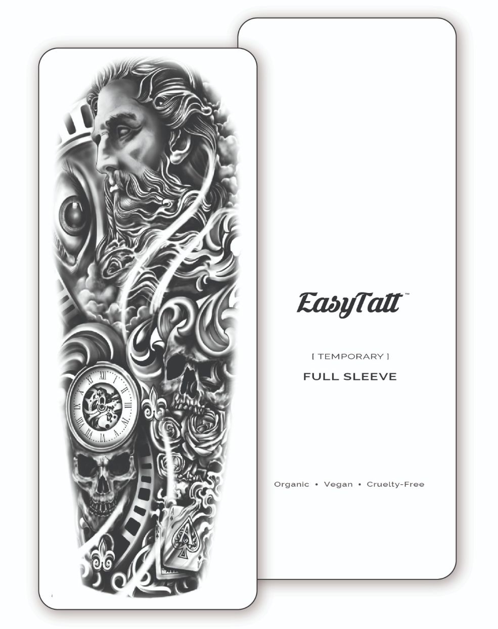 (Full Sleeve) Poseidon - Temporary Tattoo