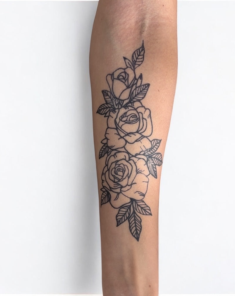 Roses Outline - Semi-Permanent Tattoo