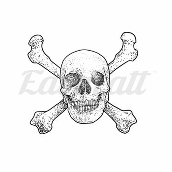 Skull and Crossbones - Temporary Tattoo