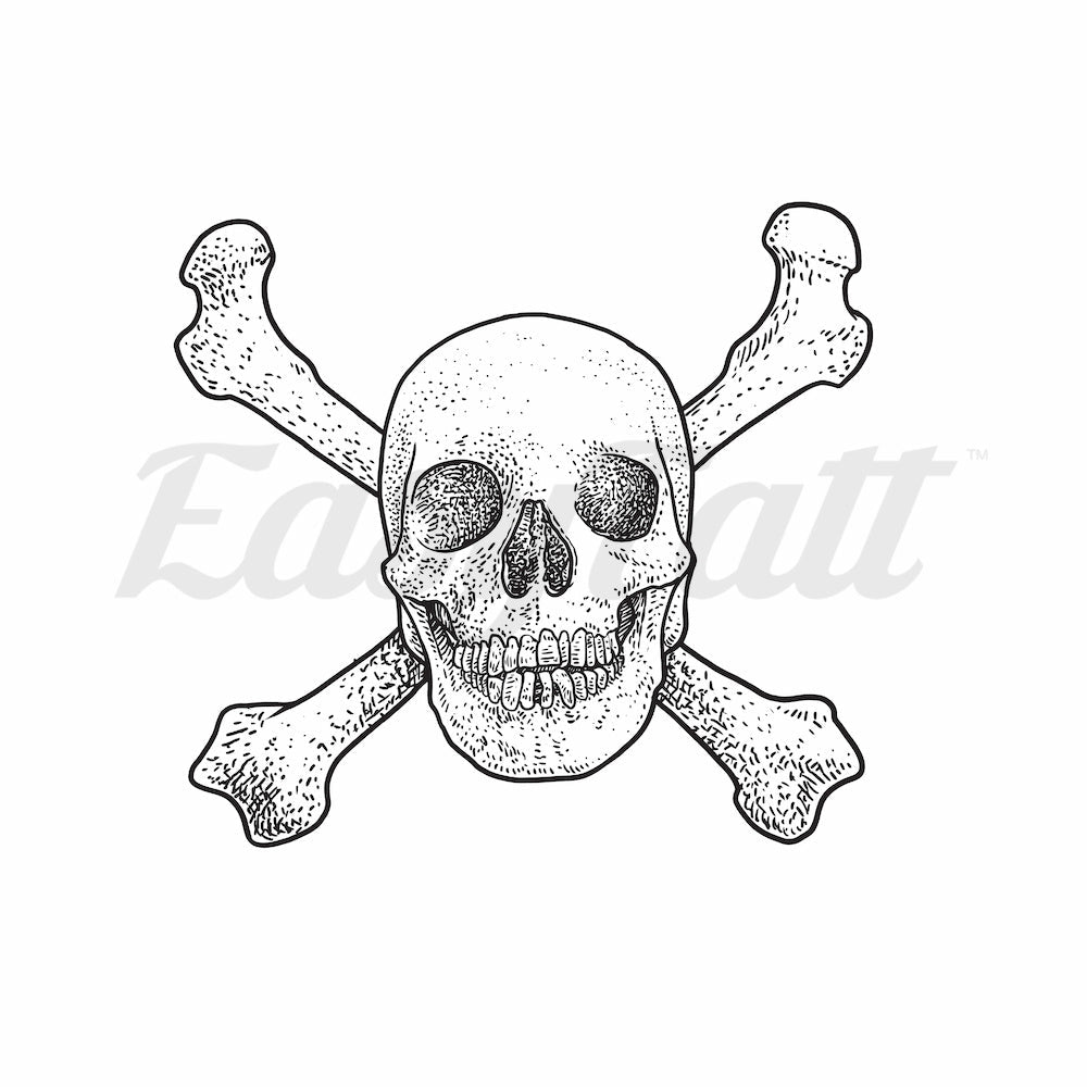 Skull and Crossbones - Temporary Tattoo