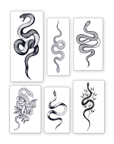 (6 Tattoos) Snake Charmer - Semi-Permanent Tattoos