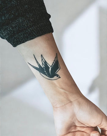 Swallows x 2 - Semi-Permanent Tattoo