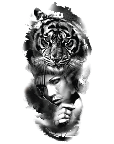 Tiger Woman - Temporary Tattoo