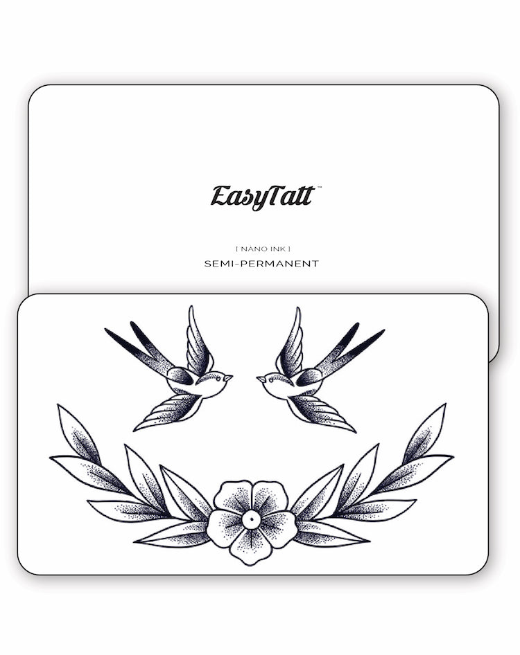 Traditional Swallows - Semi-Permanent Tattoos