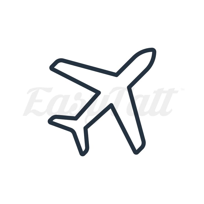 Airplane Outline - Temporary Tattoo