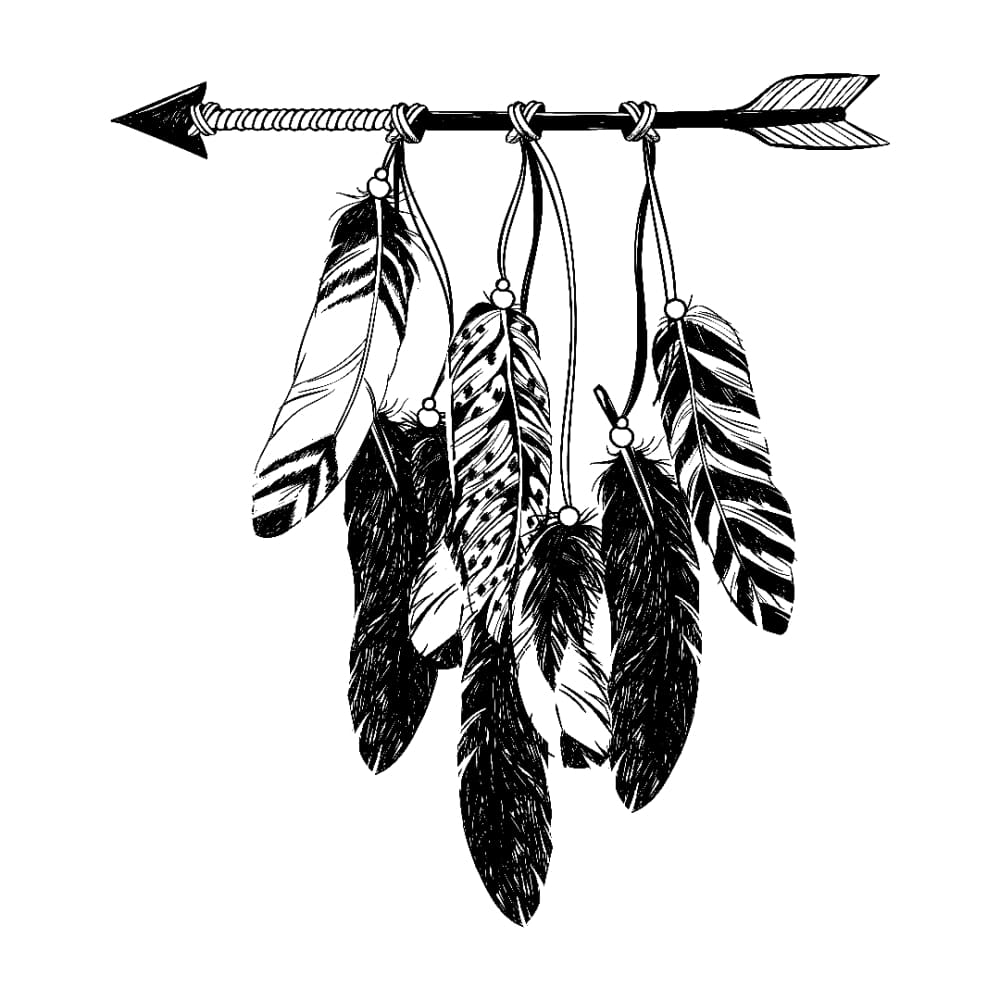 Arrow and Feathers - Temporary Tattoo