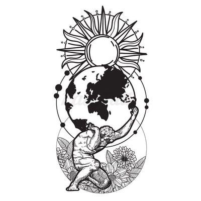 Atlas Holding the World - Temporary Tattoo