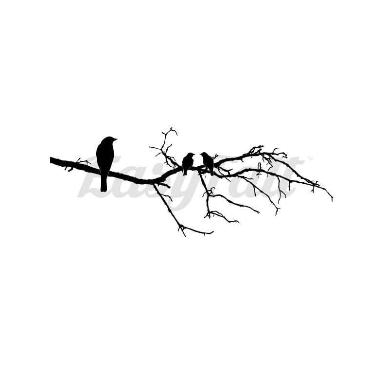 Birds on Branch - Temporary Tattoo