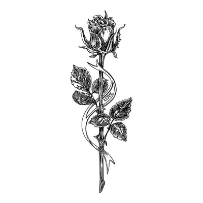 Black Rose - Temporary Tattoo