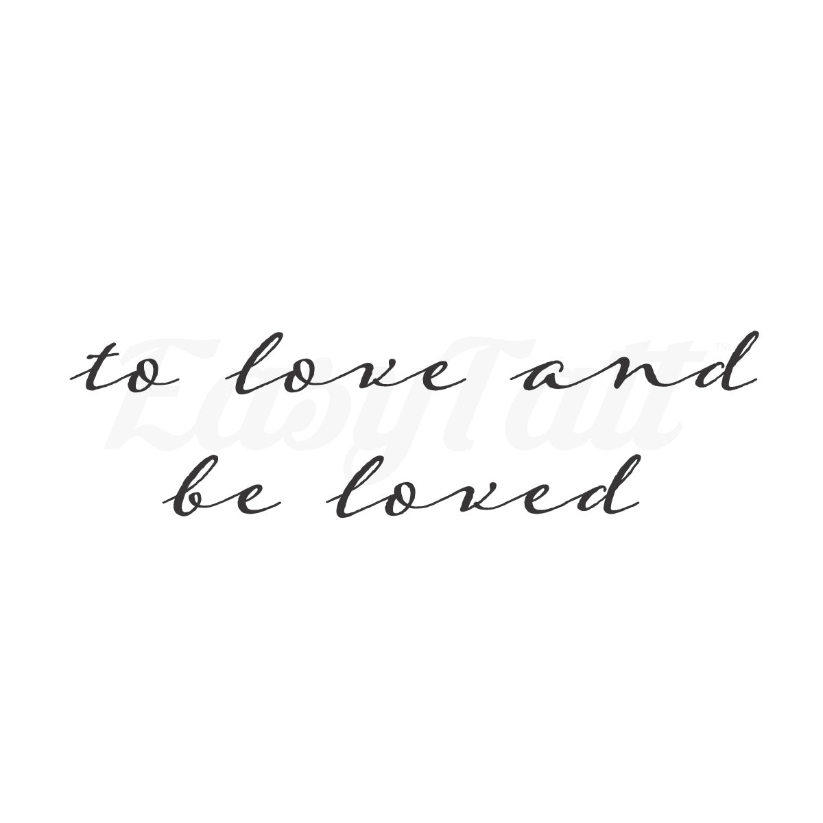 To love and be loved