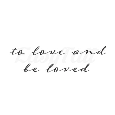 To love and be loved