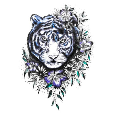 Blue Tiger - Temporary Tattoo
