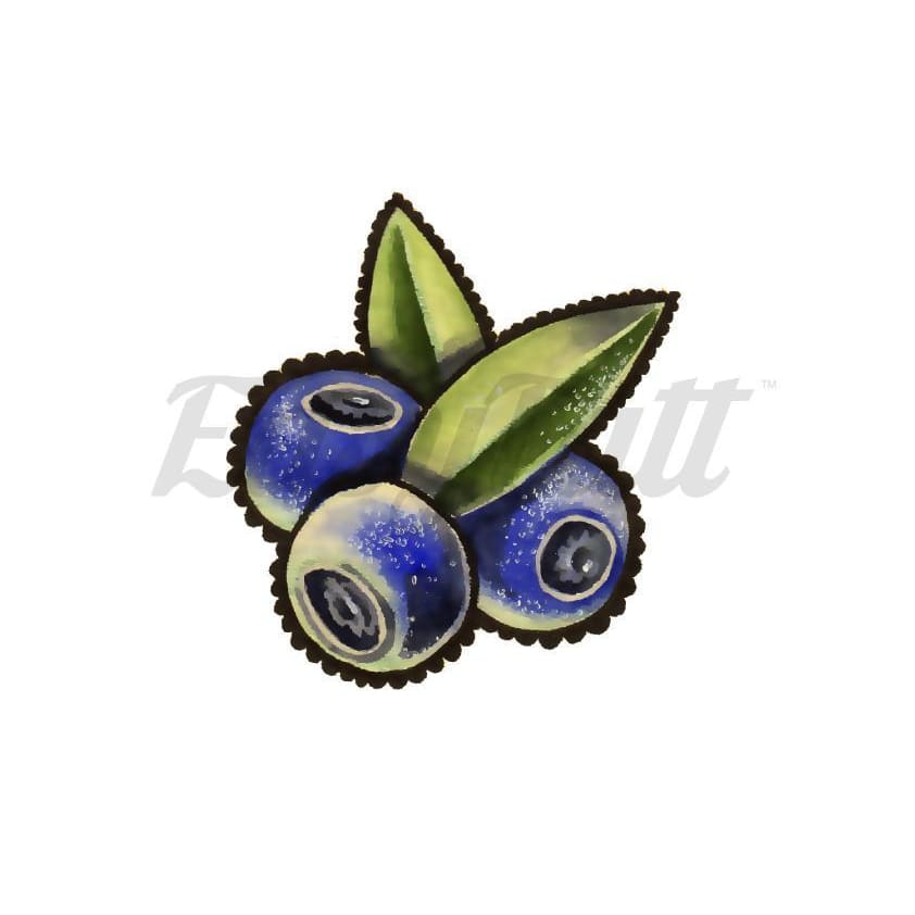Blueberries - By Lenera Solntseva - Temporary Tattoo