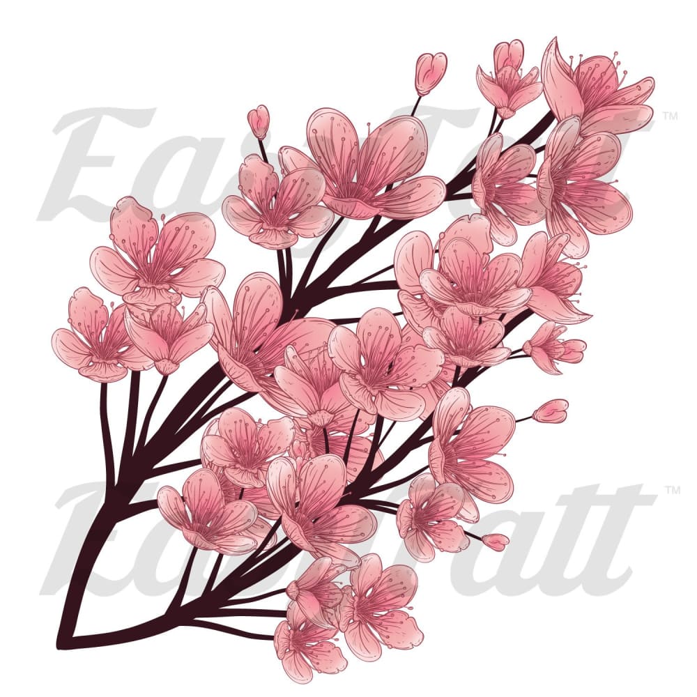 Cherry Blossoms - Temporary Tattoo