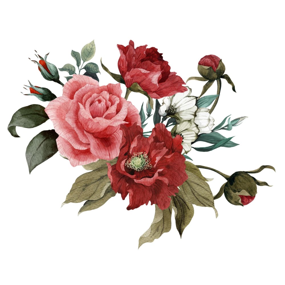 Coloured Roses - Temporary Tattoo