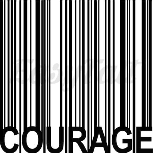 Courage Barcode - Temporary Tattoo